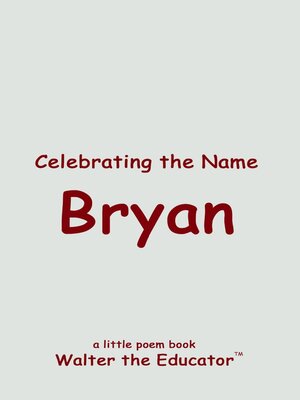 cover image of Celebrating the Name Bryan